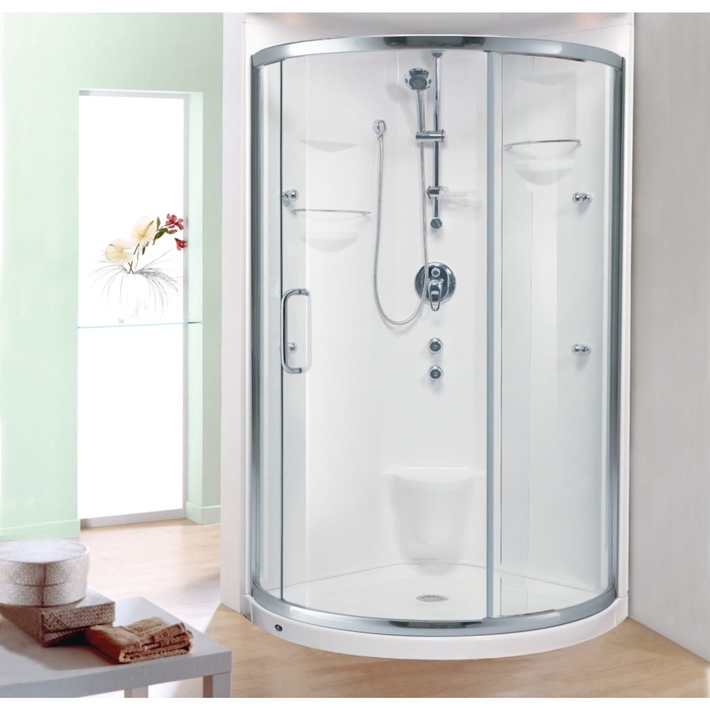 Porte de douche BADEN ronde panneau latéral coulissant