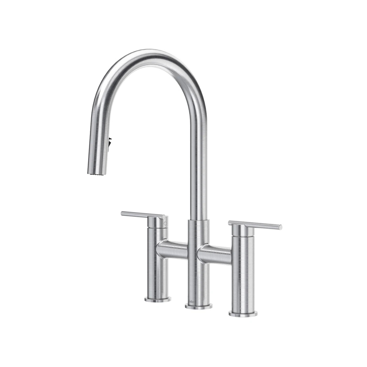 Robinet de cuisine avec douchette rétractable Bridge et bec en C LateralMC