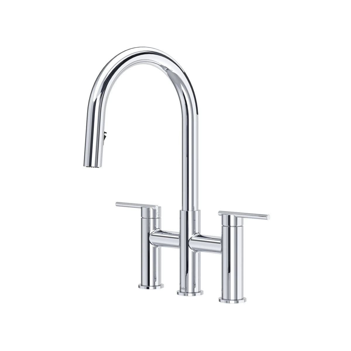 Robinet de cuisine avec douchette rétractable Bridge et bec en C LateralMC