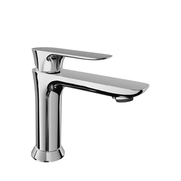 Single-hole basin mixer, pop-up waste included