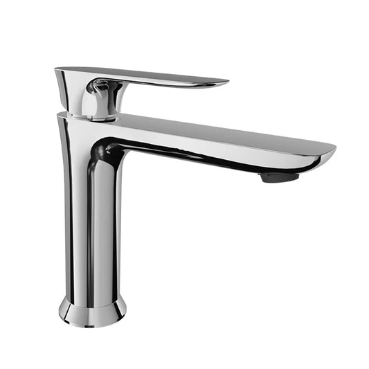 Single-hole basin faucet, pop-up drain included