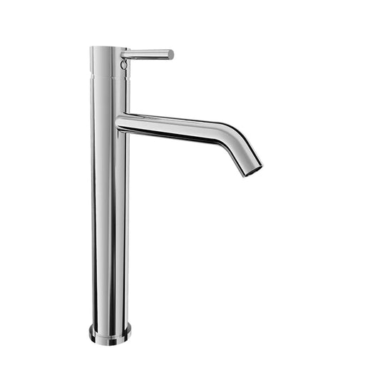 High single-hole basin mixer, pop-up waste not included