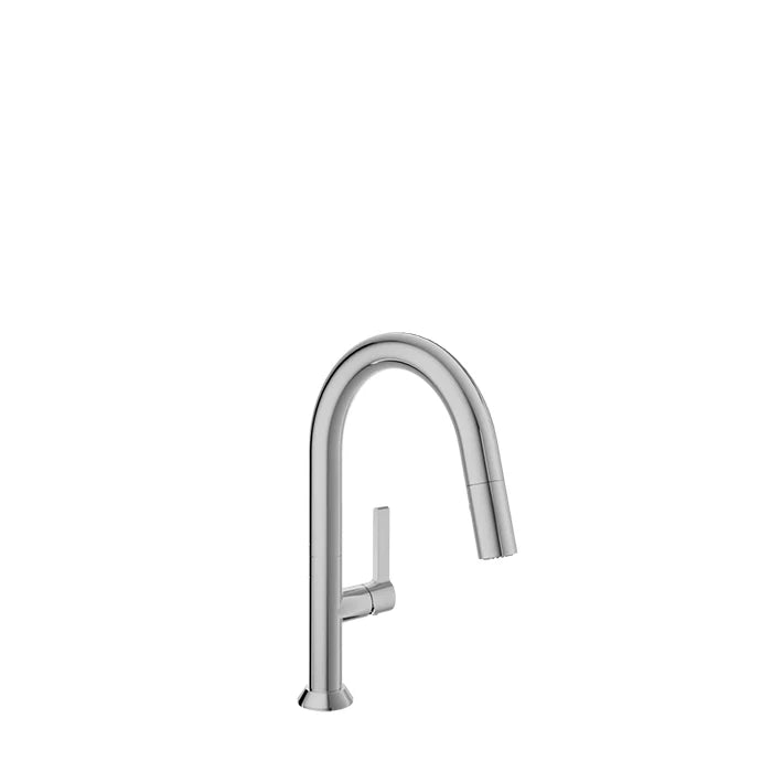 Robinet de cuisine monotrou pour îlot / bar avec douchette rétractable 2 jets