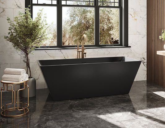 Baignore Aria Calando ext Mat Noire int Brilliant Noire , couvre-drain Noire