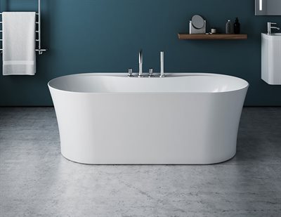 Baignoire Opus Alto blanc, couvre-drain Blanc