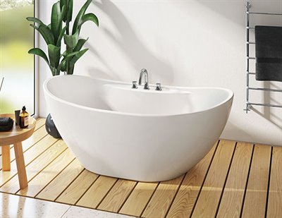 Baignoire Opus Ossia blanc, couvre-drain Blanc