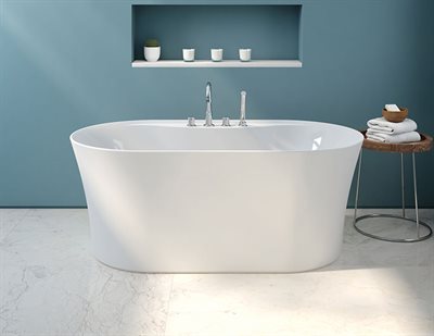 Baignoire Opus Alto blanc, couvre-drain Blanc