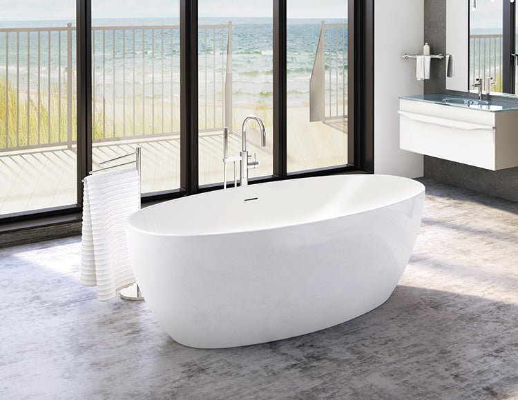 Baignoire Aria Voce blanc couvre-drain Blanc
