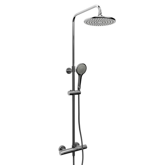 Duo shower rail with external 1/2" thermostatic bar