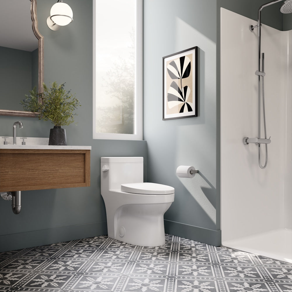 Adams toilette une-pièce ADA à chasse latérale 4.8L en blanc