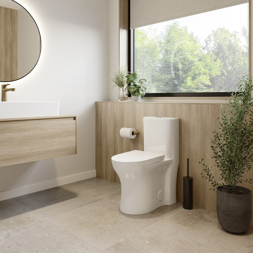 Florence toilette allongée une pièce double chasse 4.1/6L en blanc