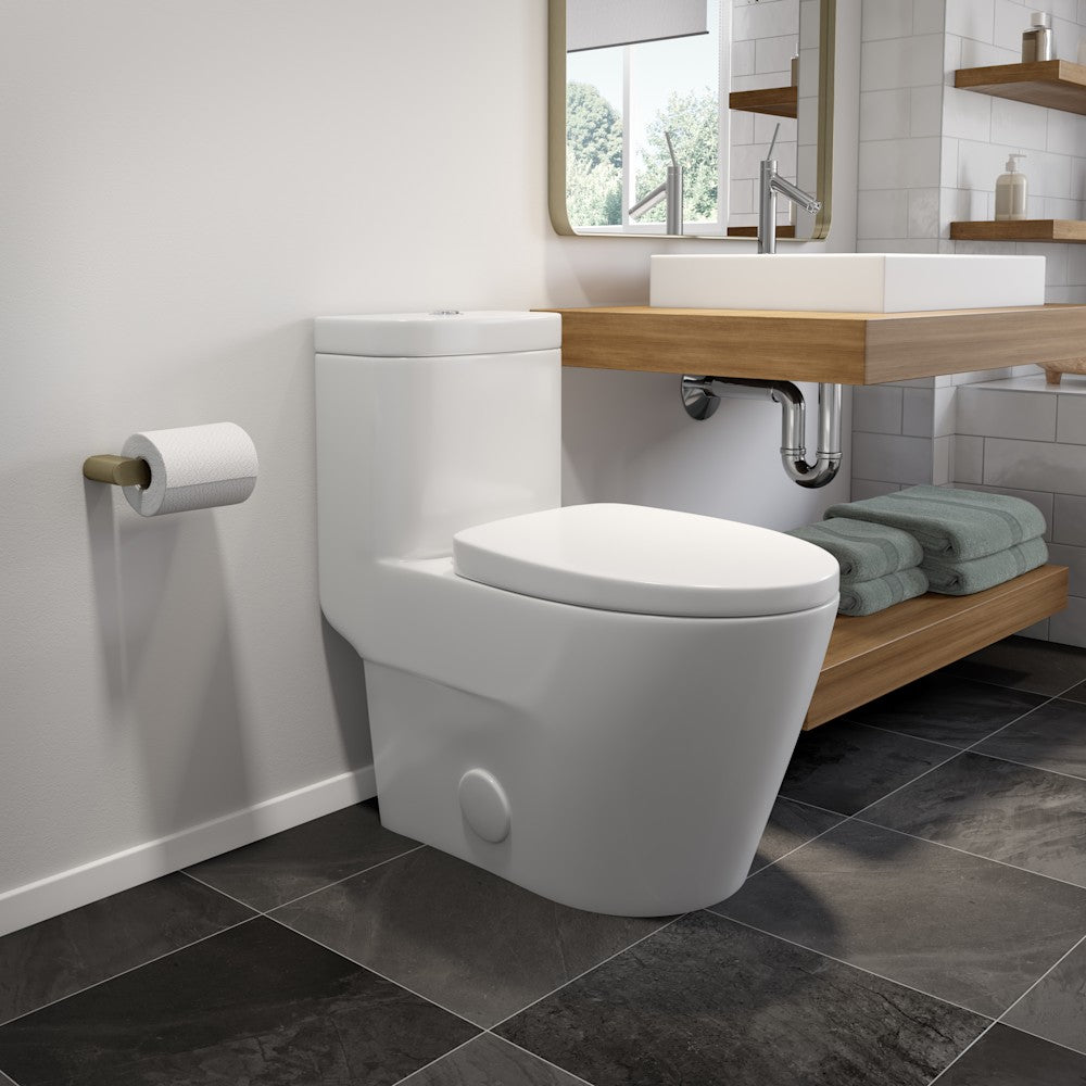 Zen toilette allongée une pièce double chasse 4.1/6L en blanc