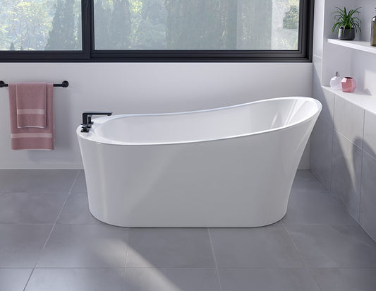 Baignoire Aria Octave blanc couvre-drain Blanc
